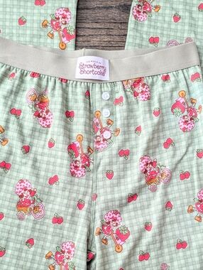 New Strawberry Shortcake Vintage-Style Checkered Lounge Pajama Pants Large